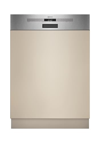 Neff S245ECS15E, N 50, Smarter XXL-Geschirrspüler Teilintegriert 60 cm, Made in Germany, Spülmaschine mit Besteckschublade, Chef 70°C, Open Dry, höhenverstellbarer Oberkorb, Gebürsteter Stahl