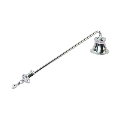 Fenteer 9inch Candle Wick Trimmer with Long Handle Polished Surface Multipurpose Anti Slip Wick Extinguish Cover, Silvery