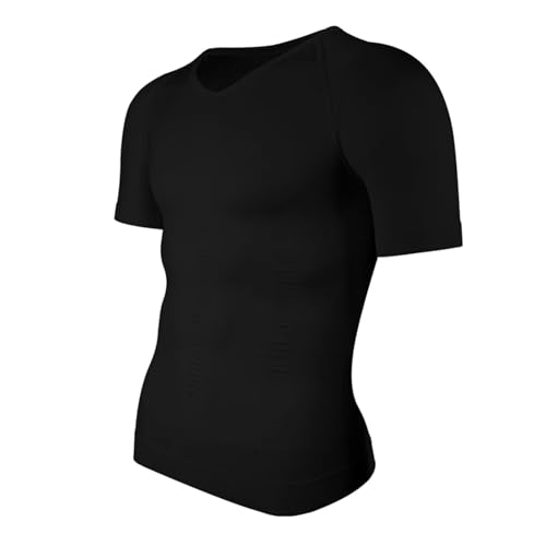 Camisa de compresión adelgazante for hombre, moldeador de cuerpo, camiseta interior con cuello en V, camisetas de entrenamiento Abs Abdomen, Control de barriga, camisetas moldeadoras Para Deporte Fitn
