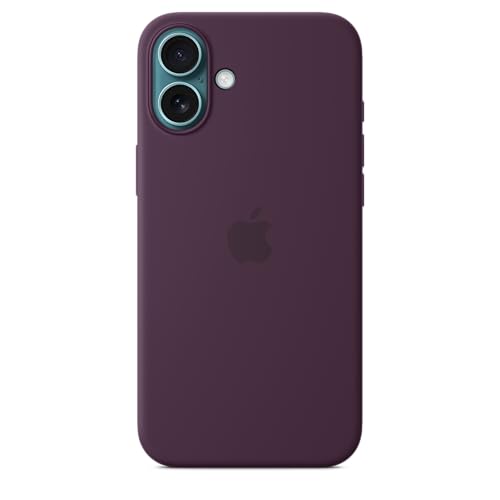 Image of Apple iPhone 16 Plus Silicone Case with MagSafe and Camera Control: Lightweight Phone Case, Wireless Charging Compatible, Smooth Matte Finish; Plum