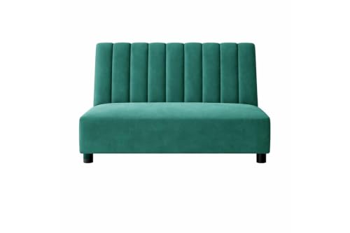 Image of Rosebell Two Seater Sofa with Ottoman Combo Two Seater Sofa Set with Matching Footrest for Living Room, Office & Guest Room - Green Color