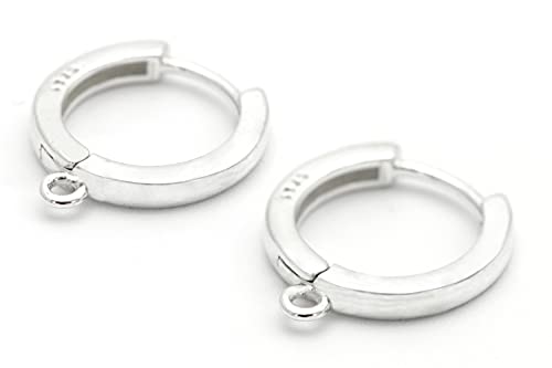 NaturSchatulle Pendientes plegables Brisuren con ojal, plata 925, 3 pares de cierres plegables, para manualidades, bisutería