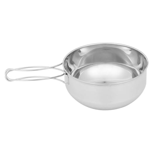 VALICLUD ステンレス製折りたたみキャンプボウル 軽量コンパクト 耐高温 多機能アウトドア用食器 キャンピングアクセサリー 容器収納メッシ