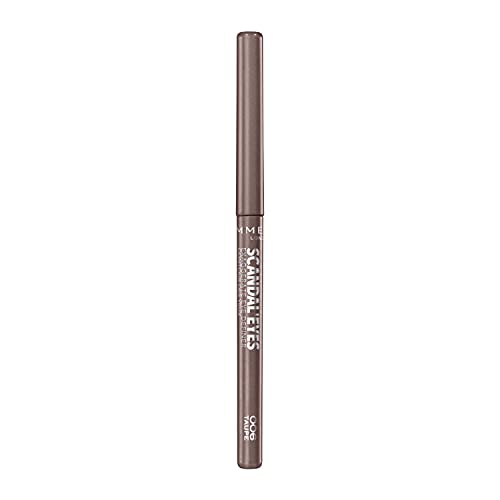 Rimmel London ScandalEyes Exaggerate Eye Definer, Matita Occhi Automatica Waterproof a Lunga Durata dal Colore Intenso e Tratto Ultra Preciso, 006 Taupe