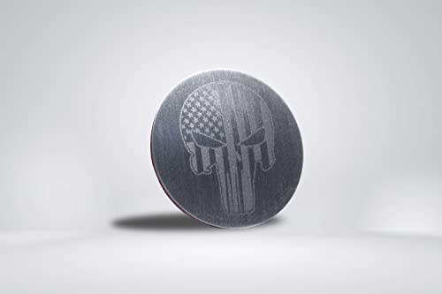 American Car Craft Dial Shifter Trim Plates Etched Patriot Skull Brushed Stainless #TOP3