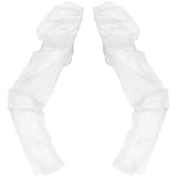 Casiler Mangas Largas Transparentes para Vestidos De Novia, Mangas Abullonadas De Tul, Cubrebrazos Transparentes Sin Dedos Extraíbles para Mujer.