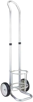 Oxygen Cylinder Trolley - Lightweight Aluminum Portable Rolling Stand for Clinics, Adjustable Height for 15/20L Gas Cylinders (