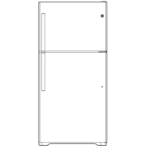 Gte17dtnrww 28" Energy Star Qualified Top Freezer Refrigerator With 16.63 Cu. Ft. Capacity; LED Lighting; Adjustable Wire Shelves And Upfront Temperature Controls In White on Fridge.com - View 5