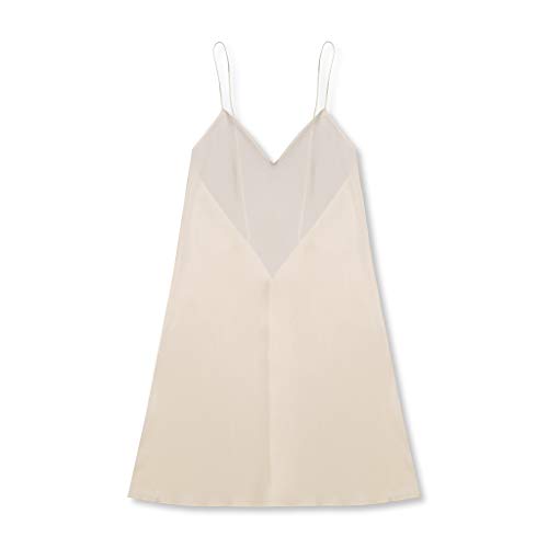 100% Silk Charmeuse Slip Dress Chemise Nightie Luxury Sleepwear (Xl) Cream #TOP5
