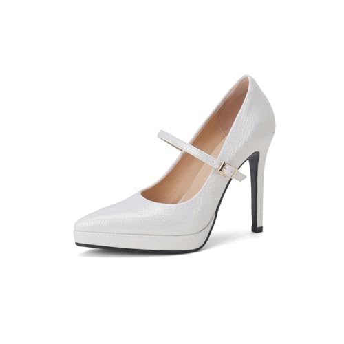 TinaCus Women's Genuine Leather Pointed Toe Printed Snakeskin Platform Super High Spike Heel Handmade Pumps Shoes