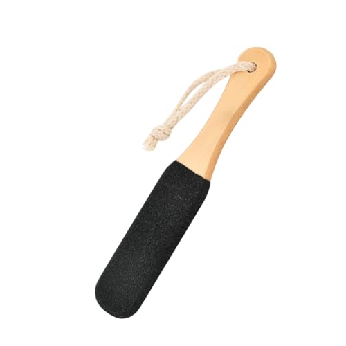 1 PCS Foot Scrubber Hard Skin Foot File & Pumice Stone Pedicure Rasp - Ergonomic Wooden HandleFoot Pumice Stone for feet Removing Hard Dead Skin Calluses & Cracked Heels (Black)