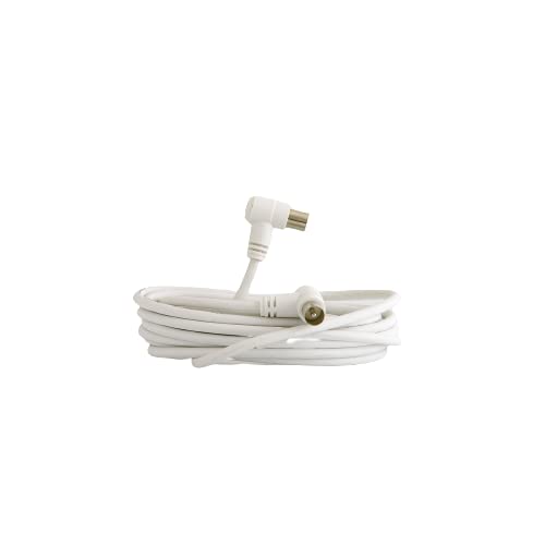 D-Home - Câble coaxial coudé de 9,52mm Mâle/Mâle de 10 mètres - Connecteurs Splitters Fiches Prises Adaptateurs Coaxiaux pour Antenne TV