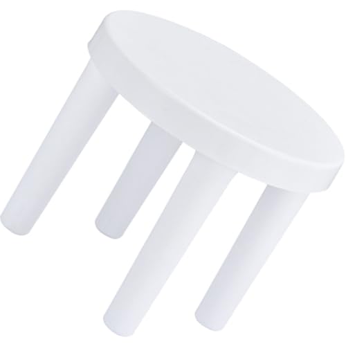 Hoement Taburete Antideslizante para de Plástico Blanco y Seguro para Uso en y Oficinas, Adecuado para Baño y Cambio de Zapatos