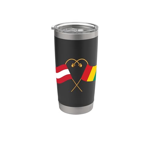 Österreich Flagge Guinea-Bissau Flagge Doppelwandiger Edelstahl-Thermobecher
