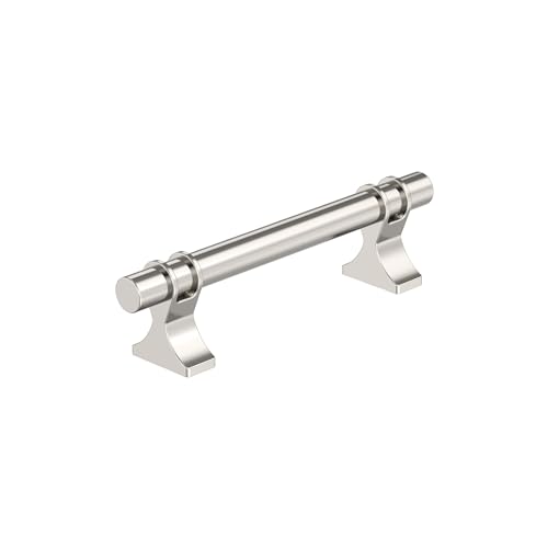 Image of Amerock BP36605PN | Davenport 3-3 /4 inch (96mm) Center-to-Center Polished Nickel Cabinet Pull | Kitchen Cabinet Hardware | Furniture Hardware | Drawer Handle