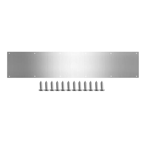 Door Kick Plate 28in x 6in Aluminum 18ga, decorative & protective
