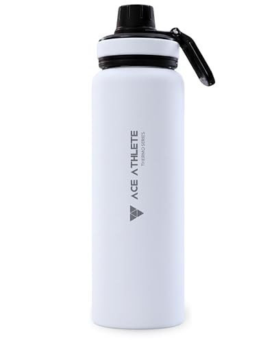Image of Premium Thermo Series Steel Shaker Bottle 1L | Stainless Steel | BPA Free Material | 100% Leak Proof | Dishwasher Safe | with Mixing Ball | White (850 ml)