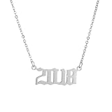 cop copine bijoux collier ♥ MATÉRIAU - Le collier de l'année de naissance, argent, est fait d'un matériau professionnel en acier inoxydable 316L, hautement environnemental, 101% hypoallergénique, sans nickel ni ternissure; Il est facile à entretenir et idéal pour la conception de bijoux durables.