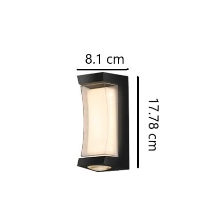 Image of 10W Dual Beam Black Curved Wall Light - Sleek Up & Down Outdoor Sconce for Exterior Decor, Weather-Resistant, No Remote Required (Dual Beam Curved Design Pack of-1)