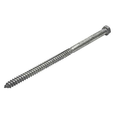 1/2 in x 12 in Galvanized Lag Bolts, Hex Head, 10-Pack