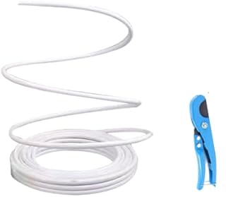 32ft Long 20mm Diameter White Flexible Pipe PVC Tubing Bendable Pipe Stem for Artificial Flowers Stem, Balloon Arches, Floral Wedding Decor, Cosplay Props (White (32ft+1PCS Tubing Scissor))
