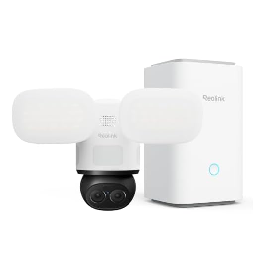 Reolink TrackFlex Floodlight WiFi mit Home Hub, 4K Wi-Fi 6 PTZ Überwachungskamera Aussen, 3000 Lumen Flutlicht, Auto-Tracking-Zoom, Lokaler KI-Videosuche, 270° PIR-Erkennung, inkl. 64GB microSD-Karte