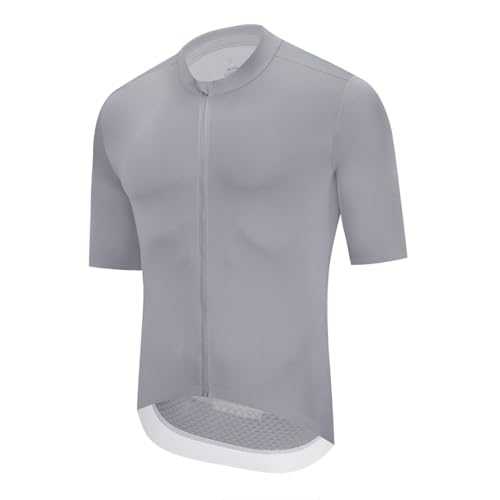 Image of YKYWBIKE Cycling Jersey Men Aero Race Fit, Road Bike Jersey Short Sleeved Moisture Wicking, Breathable,Zip Pocket,UPF50＋