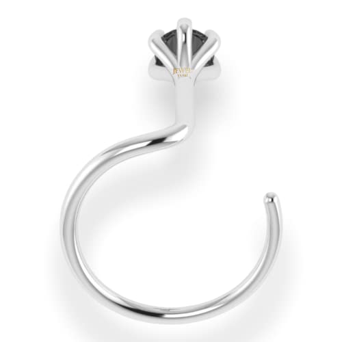 Image of SJ SHUBHAM JEWELLERS 92.5-925 Sterling Silver Round Shape White Cubic Zirconia Prong /Cup Setting Nose Pin Stud for Women Girls Size 2MM 3MM Size Pure Silver