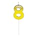 Caspari Number Candle 8 - Yellow