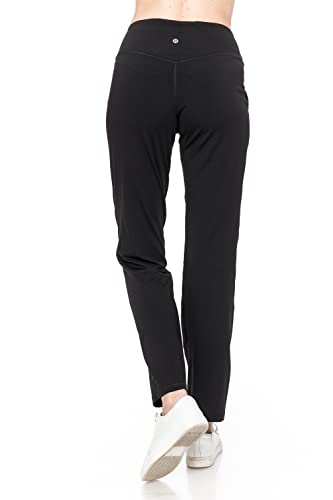 Leggings Depot Women's Activeflex Jogger Pants With Pockets (Straight Leg, Black, Medium) #TOP3