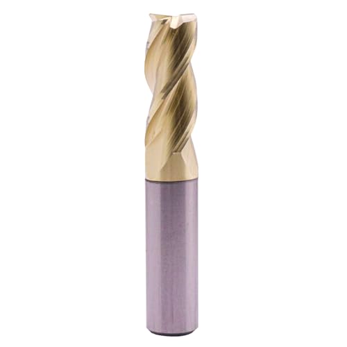 Image of 1 /2 inch 3 Flute Solid Carbide 0.03 inch Corner Radius End Mill, ZrN Coated | 37 Helix, 1 /2 inch Cutting Dia, 1 /2 inch Shank Dia, 1-1 /4 inch LOC, 3 inch OAL, for Milling Aluminum and Copper