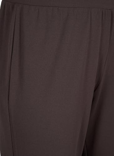 Zizzi Flash by Damen Große Größen Hose Einfarbig Straight Fit Gr Gr L Chocolate Brown