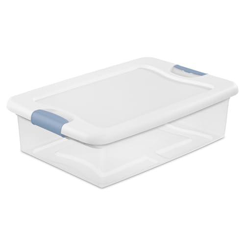 Image of Sterilite Latching Box with Lids for Home and Office, 32 Quart, 24-Pack | Heavy-Duty and Stackable Plastic Containers with Latches for Closet, Cabinet, Bedroom, Bathroom and Dorm Room Organization