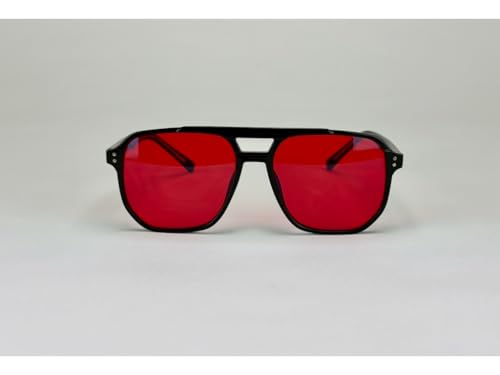 UVtech SLEEP-3M 100% filtr niebieskiego światła, czerwona bryla, okulary komputerowe, filtr światła niebieskiego PC, okulary gamingowe, filtr UV, filtr niebieskiego światła, blokowanie niebieskiego