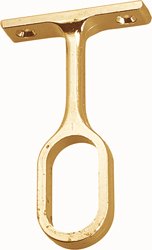POLISHED BRASS OVAL WARDROBE HANGING RAIL BRACKET SUPPORT (SUKI)