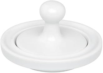 HIC Harold Import Co. 571 HIC Flying Saucer Mortar and Pestle Grinder, Porcelain, White