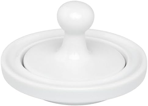 HIC Flying Saucer Mortar and Pestle Grinder, Porcelain, White