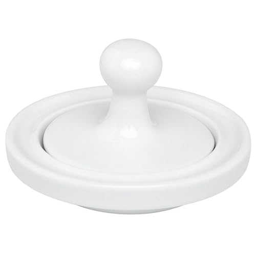 HIC Kitchen Flying Saucer Mortar and Pestle, Fine Porcelain, 4-Inch, Wide Pestle Herb Spice Grinder and Pill Crusher