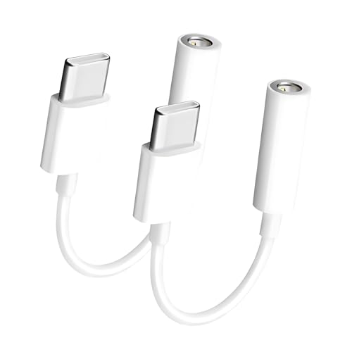 Seulliya 2 Pack USB Type C to 3.5mm Female Headphone Jack Adapter, USB C to Aux Audio Dongle Cable Cord Compatible with iPhone 16 Pro 15 Pro Max, Max,iPad Pro,MacBook, Galaxy S24 S23 S22
