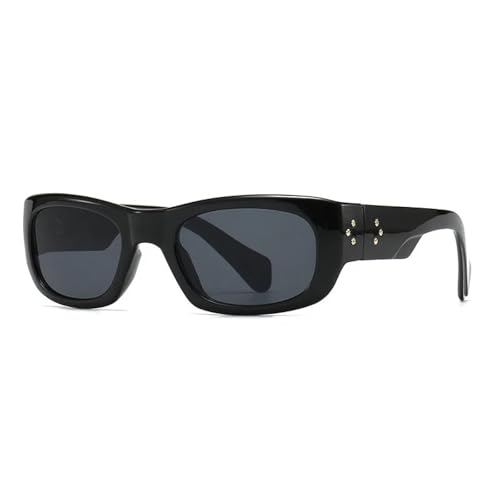 Lunettes de soleil rectangulaires vintage verres dégradés de luxe punk rivets