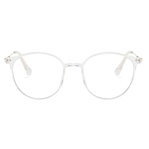 Image of Shiratori Retro Round Blue Light Blocking Glasses for Women Men, Lightweight Metal Temple Eyeglasses