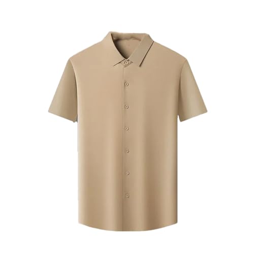 Chemise décontractée manches courtes homme coupe ajustée et revers boutonné