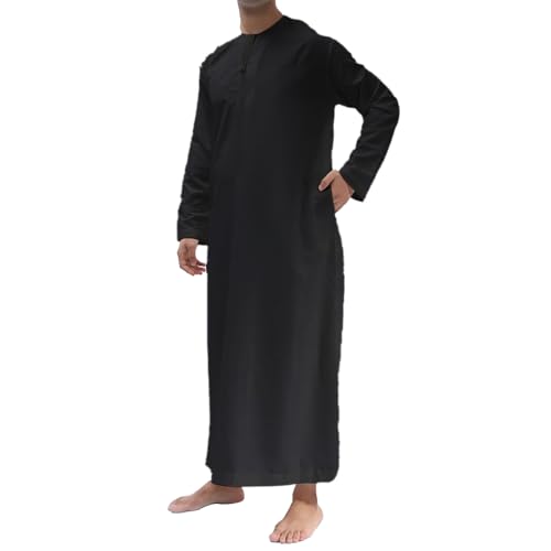 Omani/Emerati Dishdasha – Mens Omani/Emirati Style Thobe Classic - Full Length Long Sleeve Islamic Jubbah's2