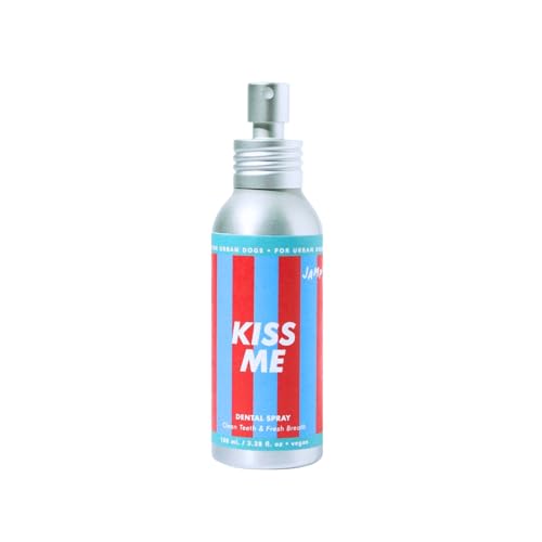JAMPY Kiss Me Dentifricio Spray Per Cani. Combatte l'Alitosi, Contrasta la Formazione di Tartaro e Placca. Naturale e Approvato dai Veterinari. Formula Delicata e Facile da Usare - 100 ml