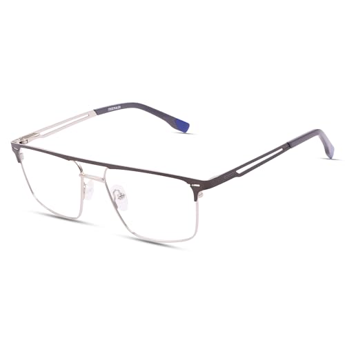 Image of TEEN & 20 Rectangle Blue Cut Computer Glasses for Men | Anti-Glare Zero Power Eyeglasses Frame for Eye Protection & Digital Screen Use - TN9004