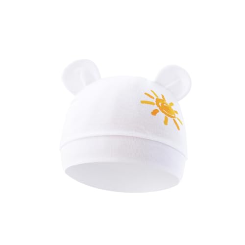 Baby Hospital Hat Comfortable Stretchy Newborns Fetal Caps Lovely Cartoon Brimless Bonnet for Boys Girls 0 to 3 Month