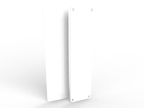 Door Push Finger Plate Protector Acrylic Panel with Screw Holes (450x75mm, White)