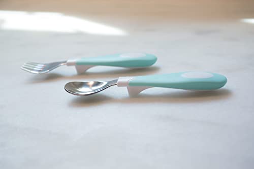 Dr. Brown's Designed to Nourish Soft-Grip Spoon and Fork Set,Teal