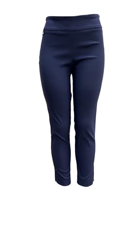 Counterparts Womens Pull on Luxe Stretch Ankle Length Slim Leg Pants with Side Hardware Detail and Slits on Hem (US, Numeric, 14, Regular, Regular, Ink)