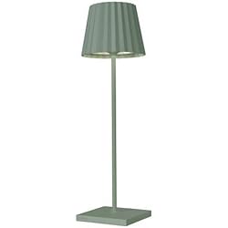 Lamparas De Mesa Jardin sompex Troll 2.0 Lámpara de mesa de jardín LED, funciona con batería, aluminio, regulable, protección contra salpicaduras, incluye estación de carga, color: verde